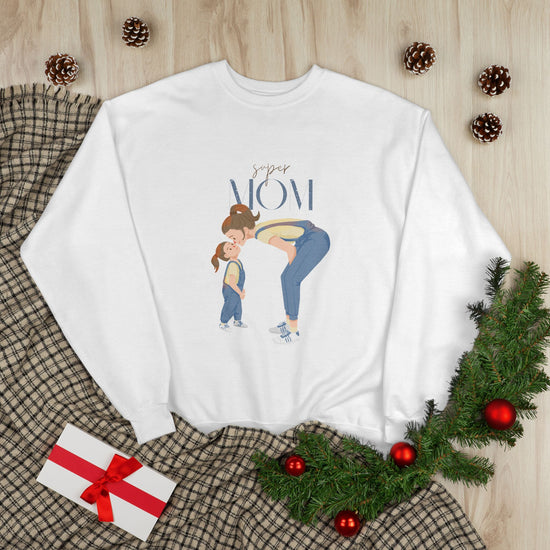 Super Mom Crewneck Sweatshirt – "Super MOM" Illustration