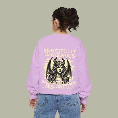 Beautifully Dangerous Graphic Sweatshirt - "BALI VENO" Front & Beautifully Dangerous Back Crewneck