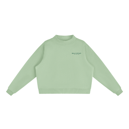 BALIVENO Minimalist Essential Fleece Mock-Neck Crew Sweatshirt — Studio 01