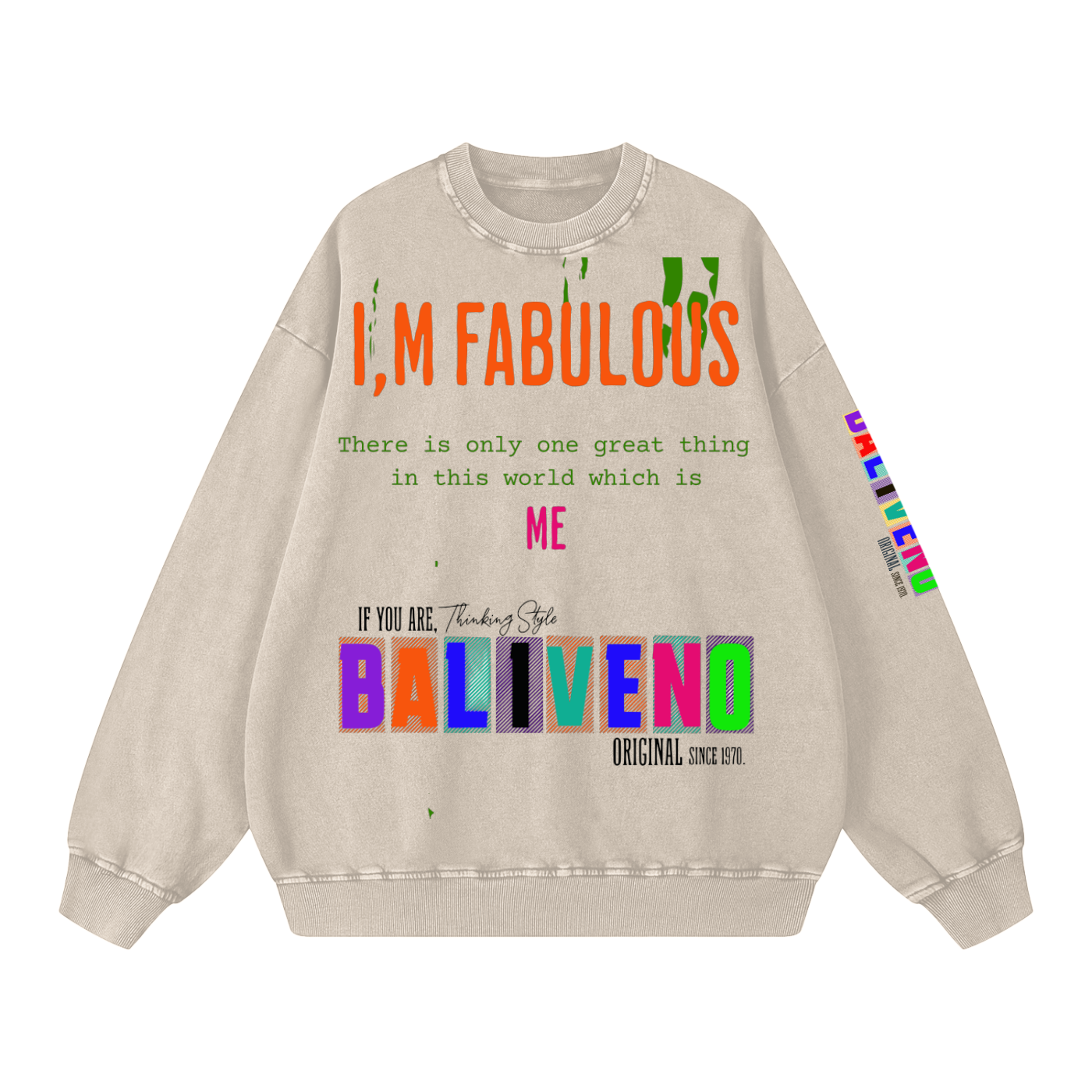Baliveno Premium Snow Washed Oversized Sweatshirt