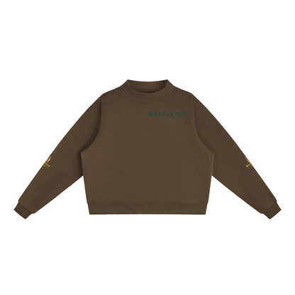 Baliveno Essential Fleece Mock-Neck Crew Sweatshirt