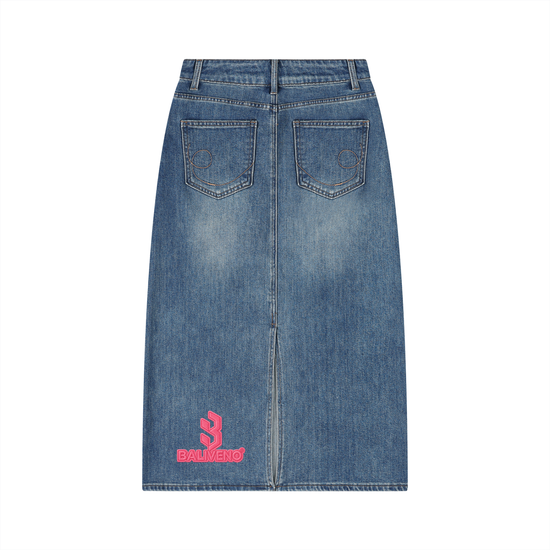 Baliveno Women’s Vintage Wash Denim Skirt