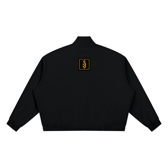 Baliveno Minimalist Boxy Stand Collar Full Zip Jacket