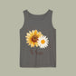 Sunflower "Be Happy" Tank Top — Floral Summer Casual Tank Top