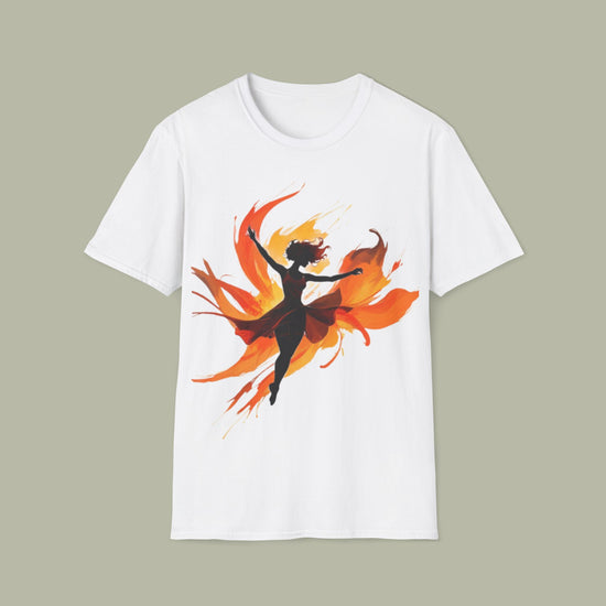 Phoenix Dance T‑Shirt — Fiery Silhouette Graphic Tee