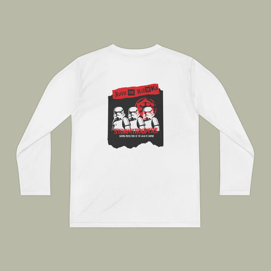 Youth Long Sleeve Tee — Retro Stormtrooper Squad Graphic