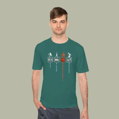 Eat Sleep Basketball Repeat Crew Graphic Tee — Rhythm, Steps & Movement