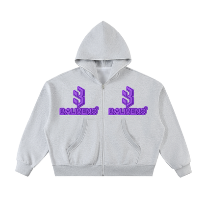BALIVENO Fleece Full-Zip Boxy Hoodie — Studio 02