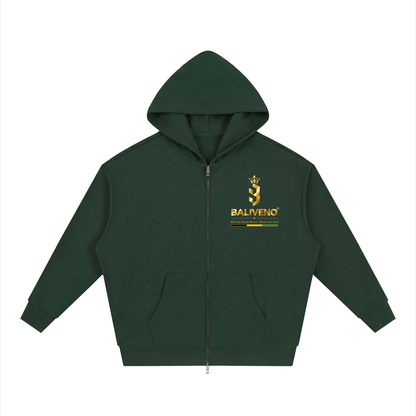 Baliveno Loose Solid Full Zip Hoodie