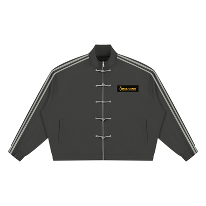 Baliveno Minimalist Boxy Stand Collar Full Zip Jacket