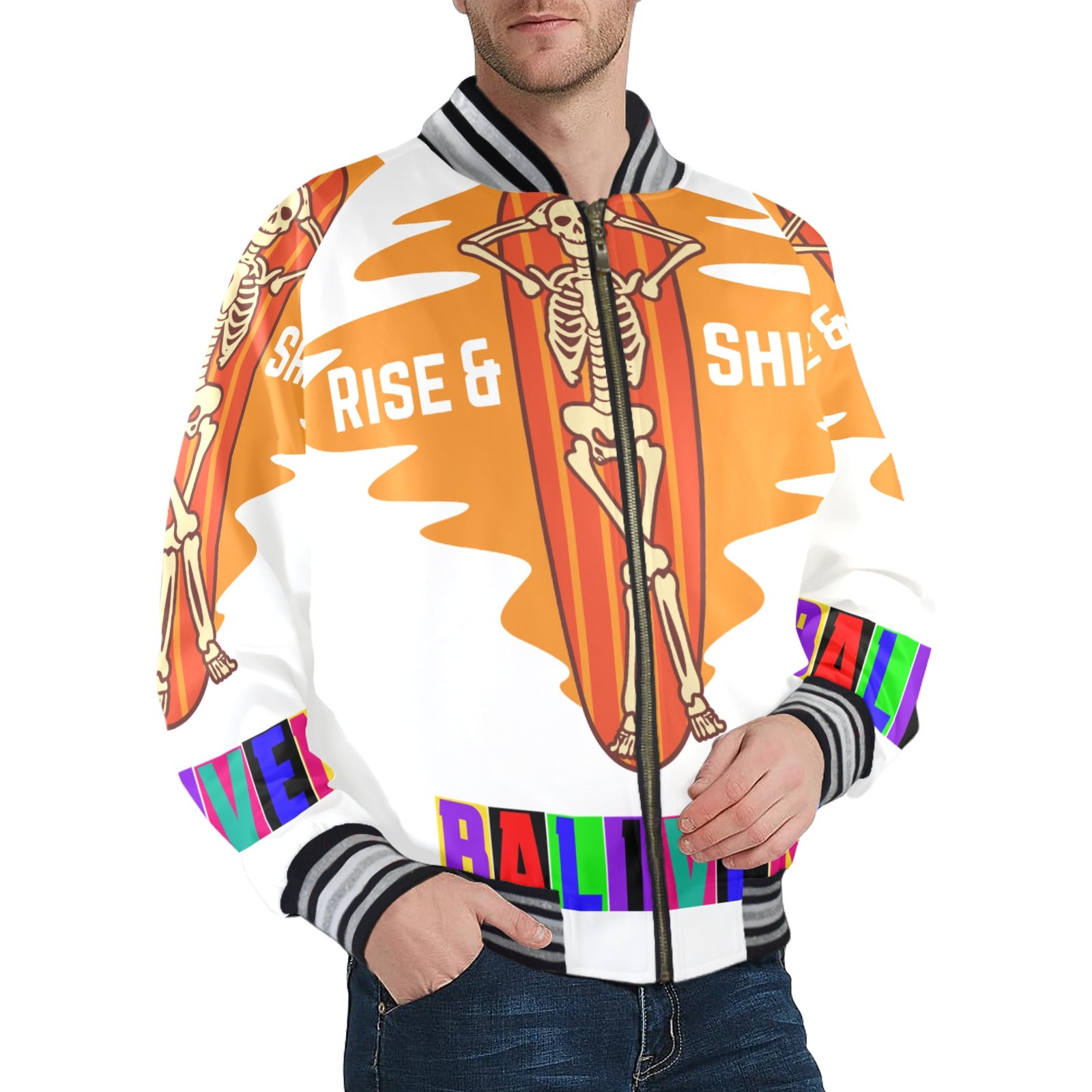 Baliveno Men's Striped Trim Bomber Jacket