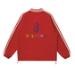 Contrast Striped Lapel Collar Sweatshirt