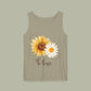Sunflower "Be Happy" Tank Top — Floral Summer Casual Tank Top