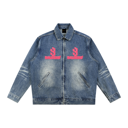 BALIVENO Vintage-Wash Zip-Up Denim Jacket — Studio 03