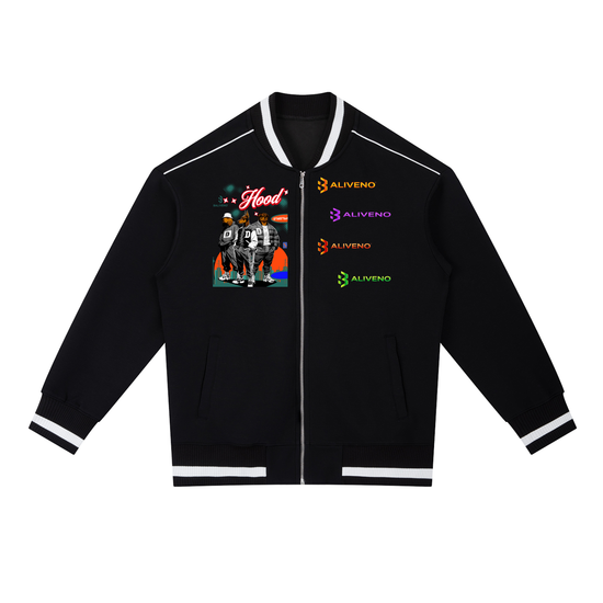 Contrast Piping Zip Bomber Jacket