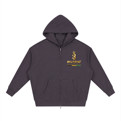 Baliveno Loose Solid Full Zip Hoodie