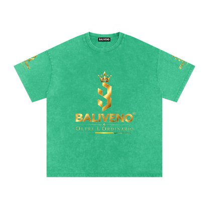 Baliveno Black Unisex Acid Wash Oversize T-Shirt - 250 GSM
