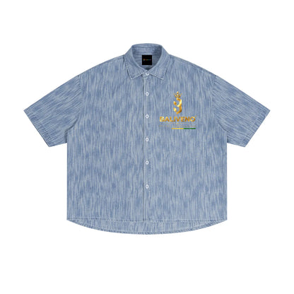 Baliveno Unisex Boxy Vintage Wash Denim Shirt