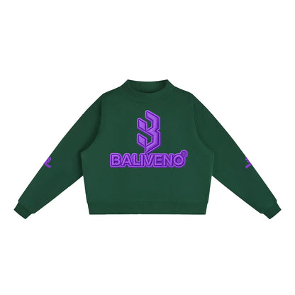 Baliveno Essential Fleece Mock-Neck Crew Sweatshirt