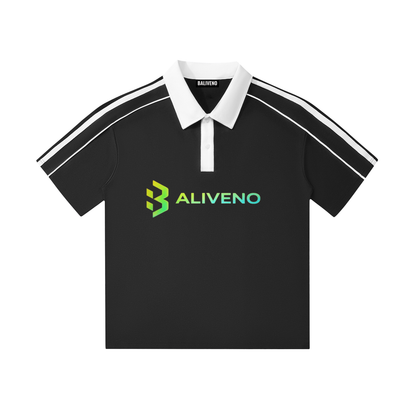 Contrast Collar Short-Sleeve Polo Shirt