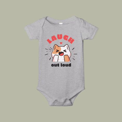 Infant One-Piece "Laugh Out Loud" Cute Baby Bodysuit
