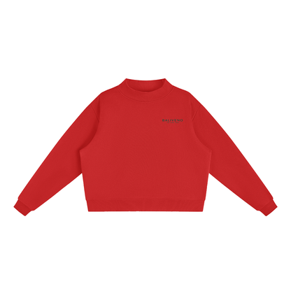 BALIVENO Minimalist Essential Fleece Mock-Neck Crew Sweatshirt — Studio 01