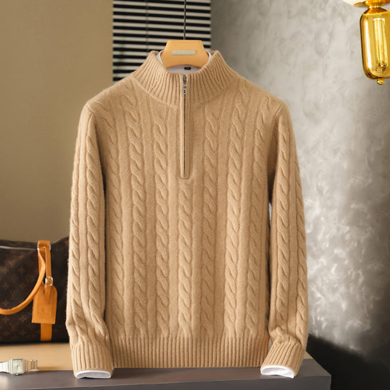 Versatile Casual Half-Neck Thermal Sweater In Pure Cashmere