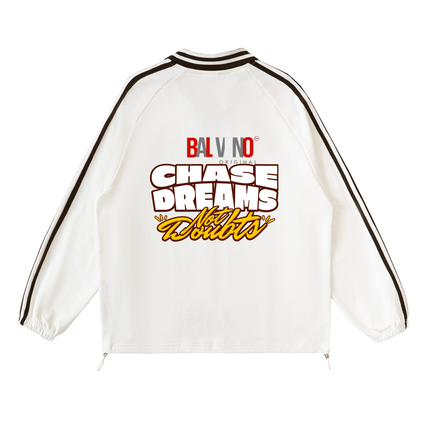 Contrast Striped Lapel Collar Sweatshirt