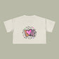 LOVE Heart Graffiti Crop Tee — Cute Love Graphic Top