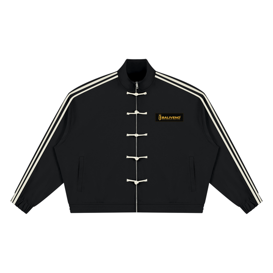 Baliveno Minimalist Boxy Stand Collar Full Zip Jacket