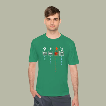 Eat Sleep Basketball Repeat Crew Graphic Tee — Rhythm, Steps & Movement