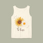 Sunflower "Be Happy" Tank Top — Floral Summer Casual Tank Top