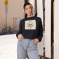 Cropped Pullover — "Keep Your Distance" Retro Graphic