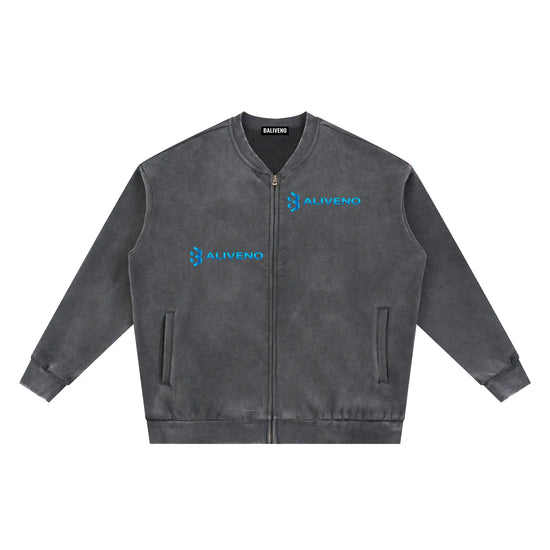 Baliveno Vintage Washed Fleece Baseball Jacket