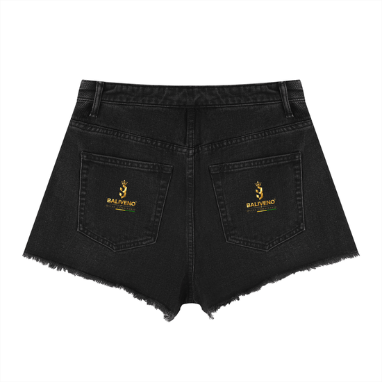 Baliveno Women’s Vintage Wash High Rise Denim Shorts