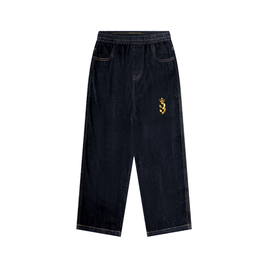 Baliveno Straight Leg Elastic Waist Jeans