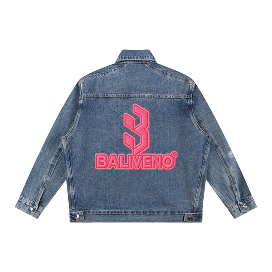 BALIVENO Vintage-Wash Zip-Up Denim Jacket — Studio 03