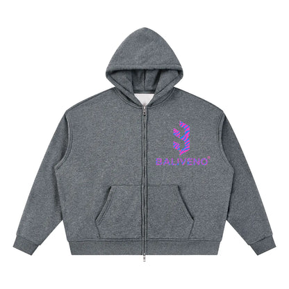 Baliveno Men Sparkles Full Zip Boxy Hoodie