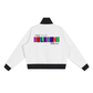 Contrast Side Stripe Fleece Cropped Track Jacket