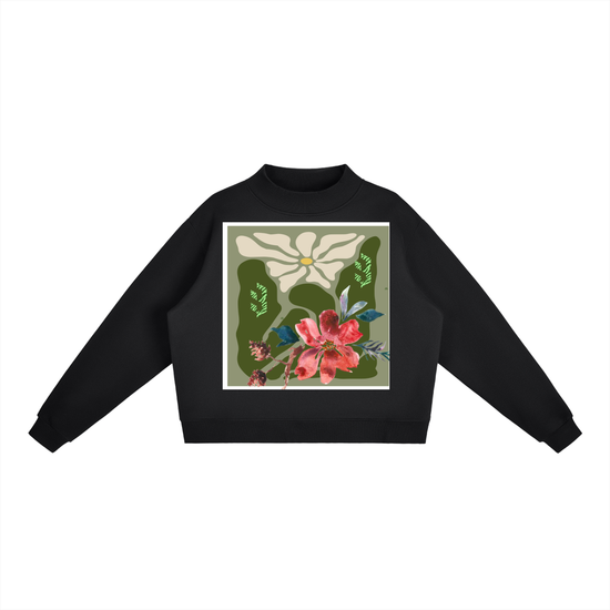 Essential Fleece Mock-Neck Crew Sweatshirt