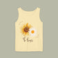 Sunflower "Be Happy" Tank Top — Floral Summer Casual Tank Top