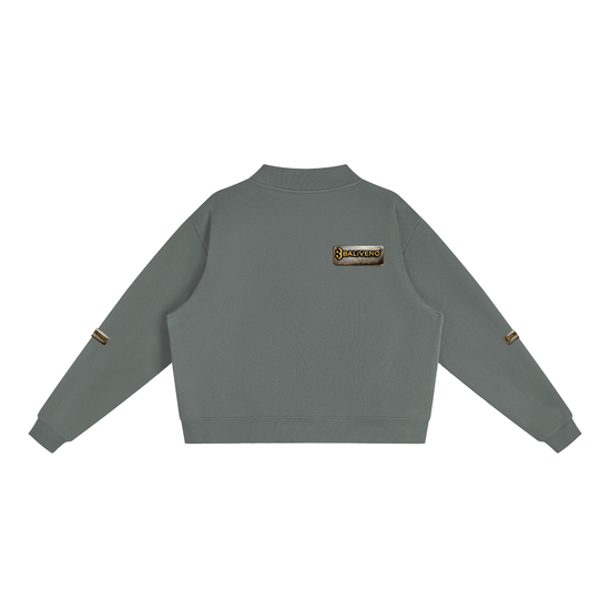 Baliveno Essential Fleece Mock-Neck Crew Sweatshirt