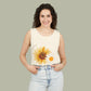 Sunflower "Be Happy" Tank Top — Floral Summer Casual Tank Top