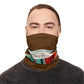 Balveno Retro Patch Neck Gaiter — Lightweight Brown Face Scarf
