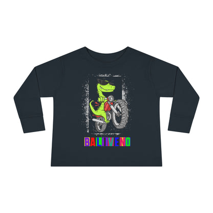 Toddler Long Sleeve Tee — "Baliveno Dinosaur" Graphic