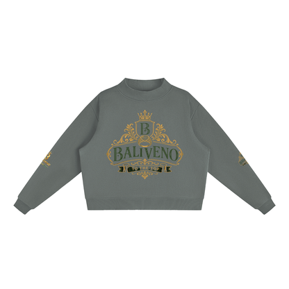 Baliveno Luxurious Essential Fleece Mock-Neck Crew Sweatshirt