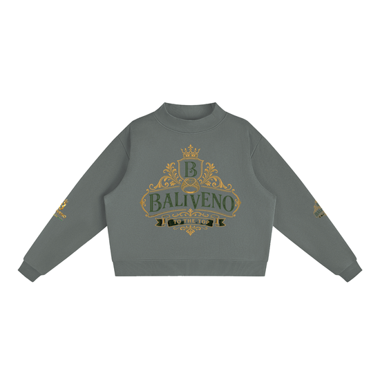 Baliveno Luxurious Essential Fleece Mock-Neck Crew Sweatshirt