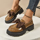 Bow-tie Loafer Shoes For Women Vintage Style