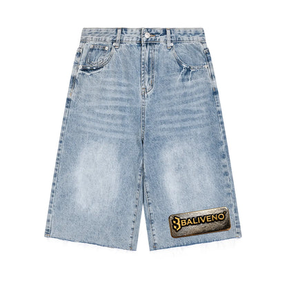 Baliveno Men’s Vintage Wide Leg Denim Shorts