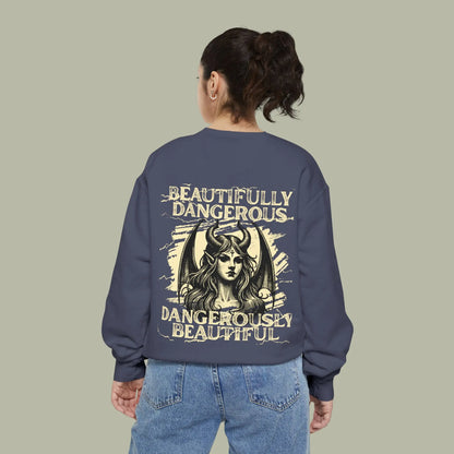 Beautifully Dangerous Graphic Sweatshirt - "BALI VENO" Front & Beautifully Dangerous Back Crewneck